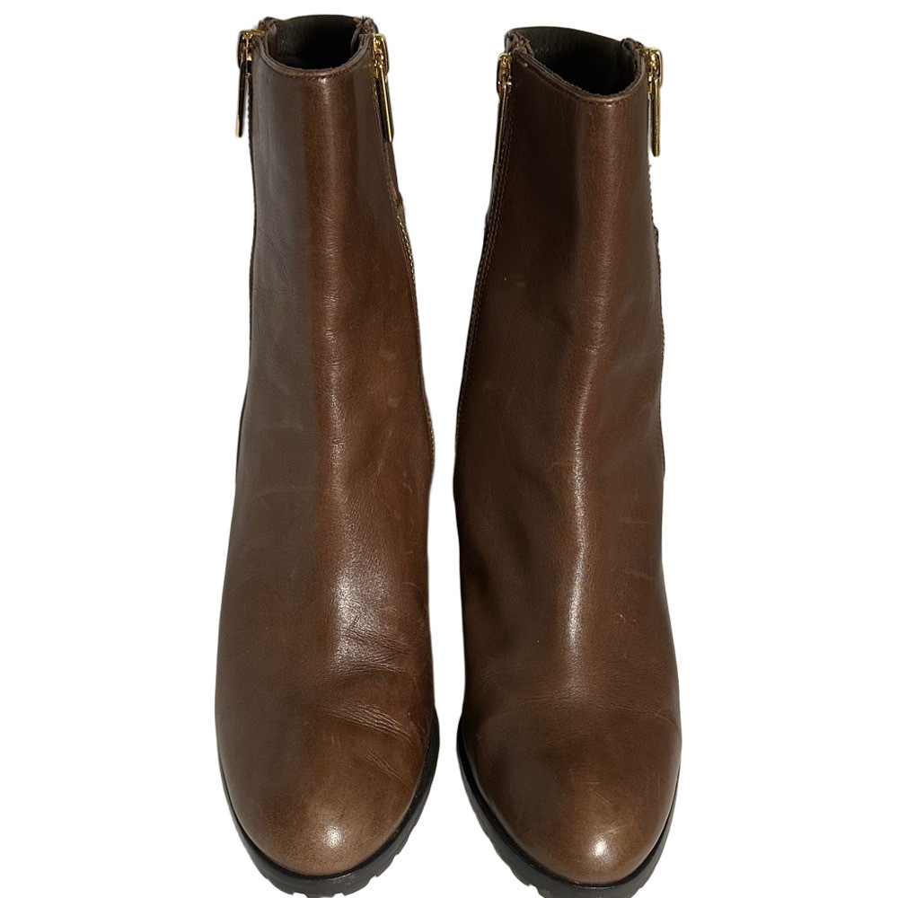 Michael Michael Kors Brown Leather Wedge Ankle Boots – Size 9M - Picture 8 of 14
